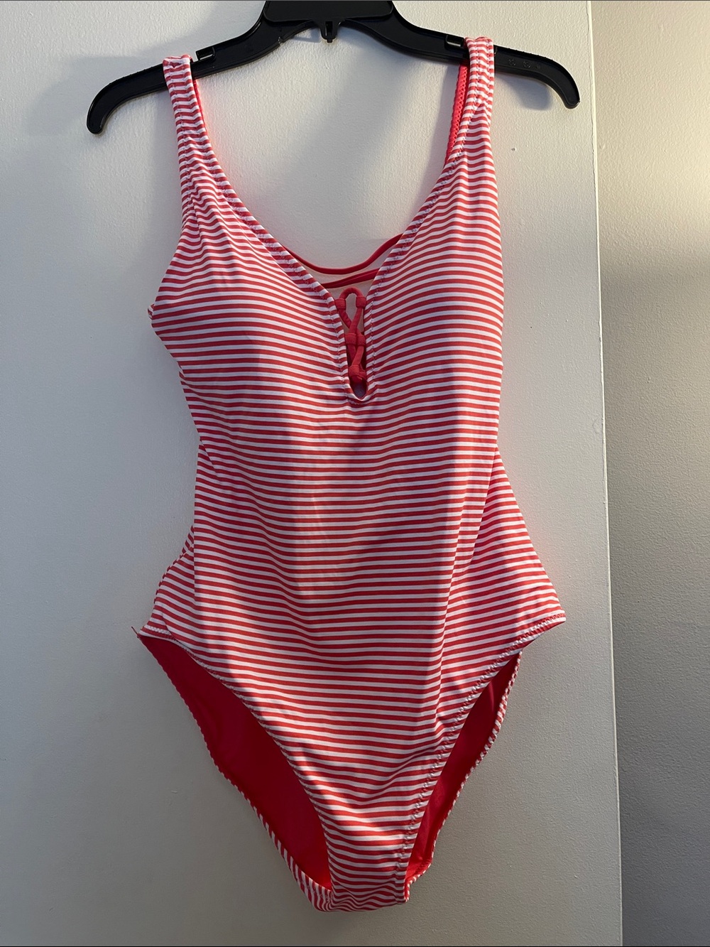 Tommy Bahama reversible One-Piece Swimsuit striped back lace up tie.